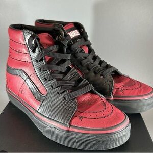 Vans Deadpool red and black high tops